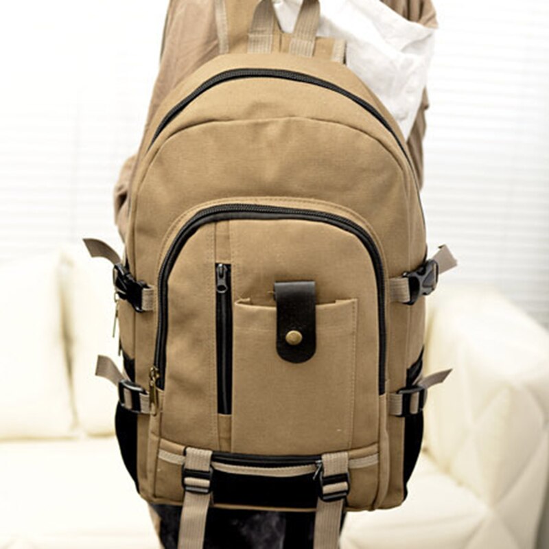 Adisputent Men's Canvas Backpack Leisure Travel Vintage Laptop Backpack Shoulder Bag Computer Functional Versatile Bags