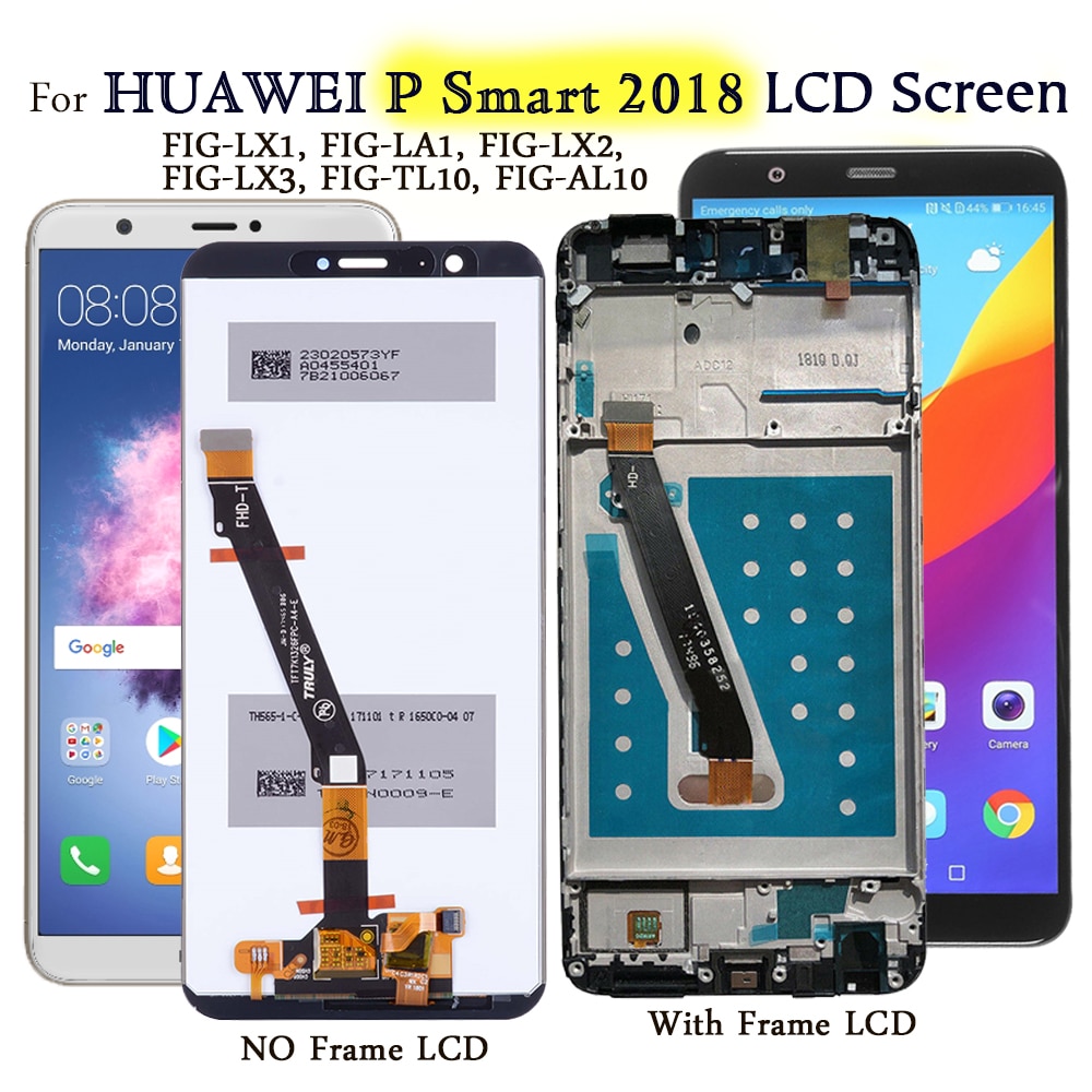 Display til huawei p smart fig -lx1/la1/lx2 lcd skærm udskiftningsskærm til berøringsskærm til huawei p smart/enjoy 7s display