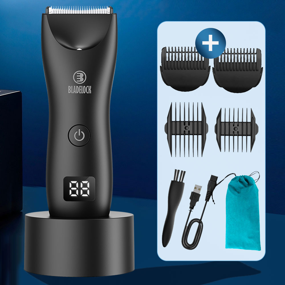 Cortadora de pelo para hombre, afeitadora de bolas, partes privadas sensibles, máquina de afeitar, lugar sexual, corte facial con Base de carga: green