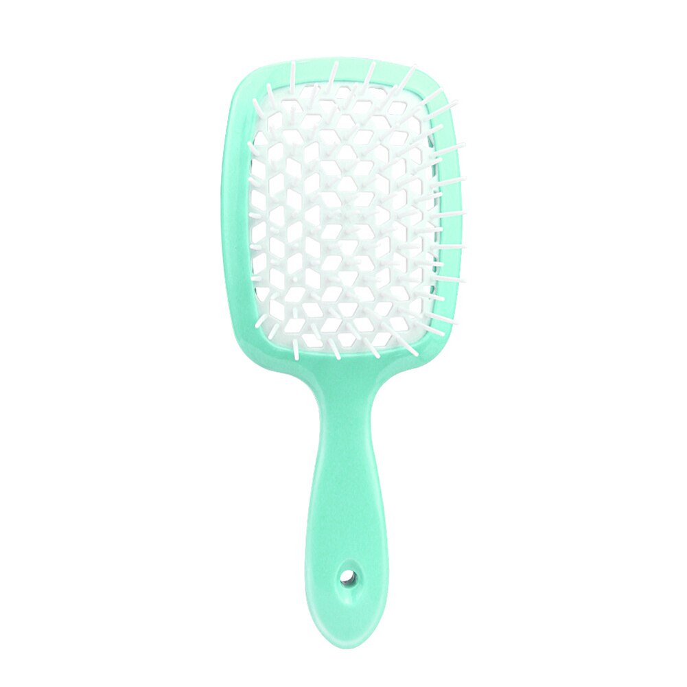 Brede Tanden Luchtkussen Kam Nat Droog Haar Detangling Hoofdhuid Massage Borstel Kappers Vrouwen Tranparent Opknoping Gat Handvat Kam: Green