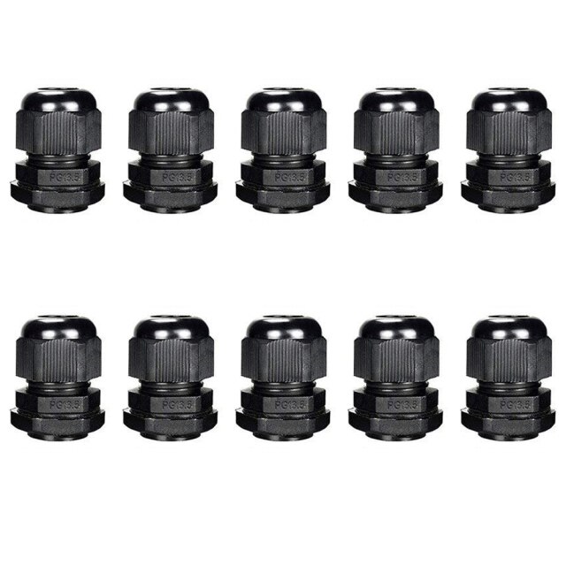 10pcs Seal Nylon Cable Gland Kit Outdoor Waterproof Ip68 Cable Gland Joints Adjustable Locknut Electrical Equipment Accessories: PG13.5