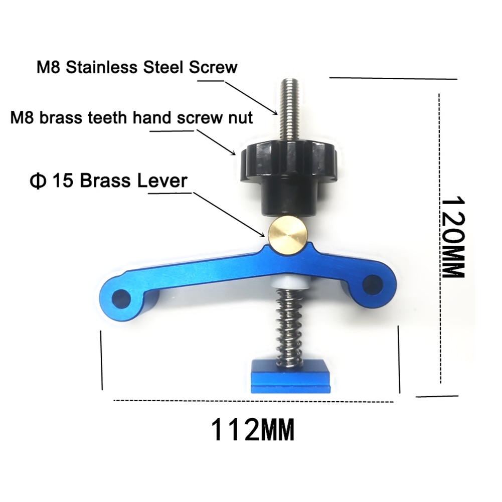 Woodworking T Slot Block Clamp Carpentry Pressboard Clamp Kit Multi-Purpose T Track Clamp Positioning Limiter Miter Clip Device