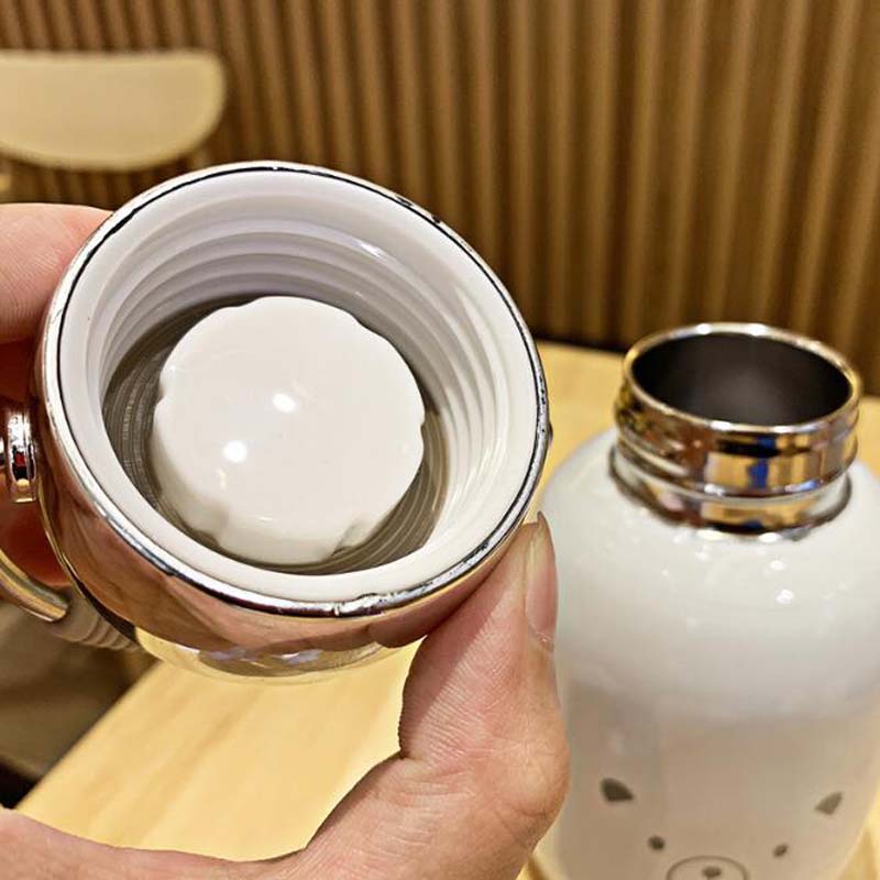 Taza térmica de 230ml para niño y niña, botella térmica para agua, taza térmica bonita de acero inoxidable, termo de estudiante, taza con asa
