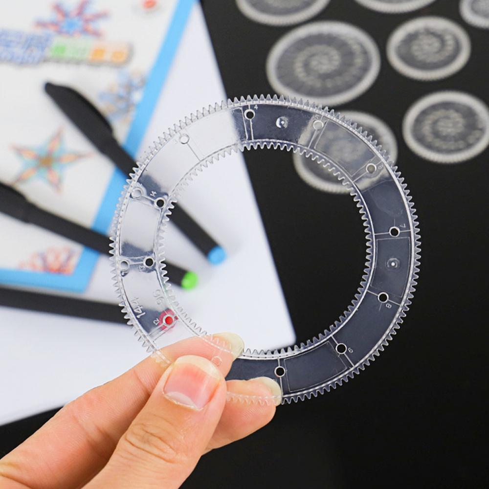 Juego de reglas de dibujo de Spirograph para niños, juego de engranajes y ruedas entrelazados, accesorios de dibujo, reglas educativas creativas para niños, 22 Uds.