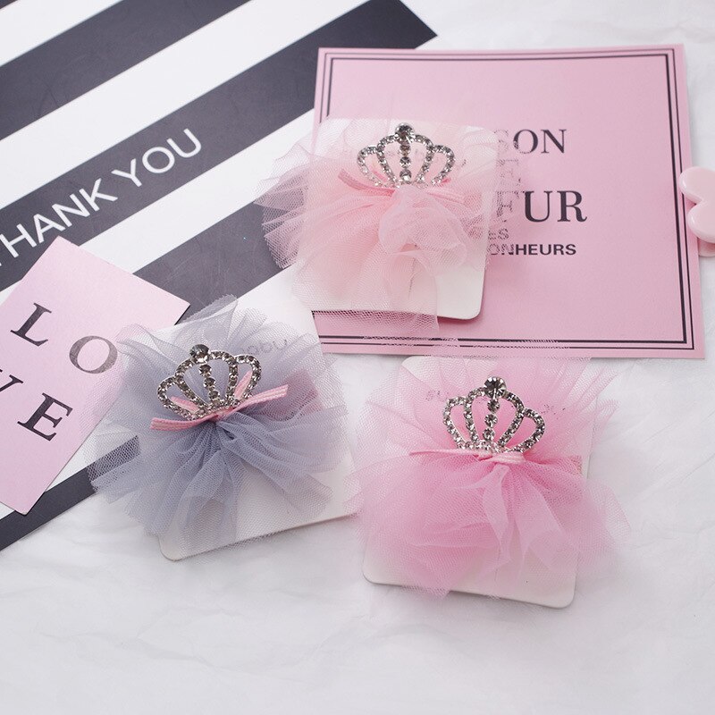 Kids Girls Headwear Sweet Girls Hair Clip Hairpins Girls Baby Hair Accessories Tiaras Hair Clips Princess Crown Lace