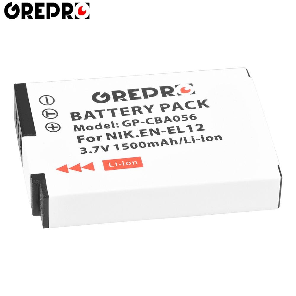 EN-EL12 ENEL12 EL12 batería + cargador USB con LCD para Nikon COOLPIX S630 S610 S640 S1000 S1200pj S31 S6000 S6100 AW120s P340: 1Battery