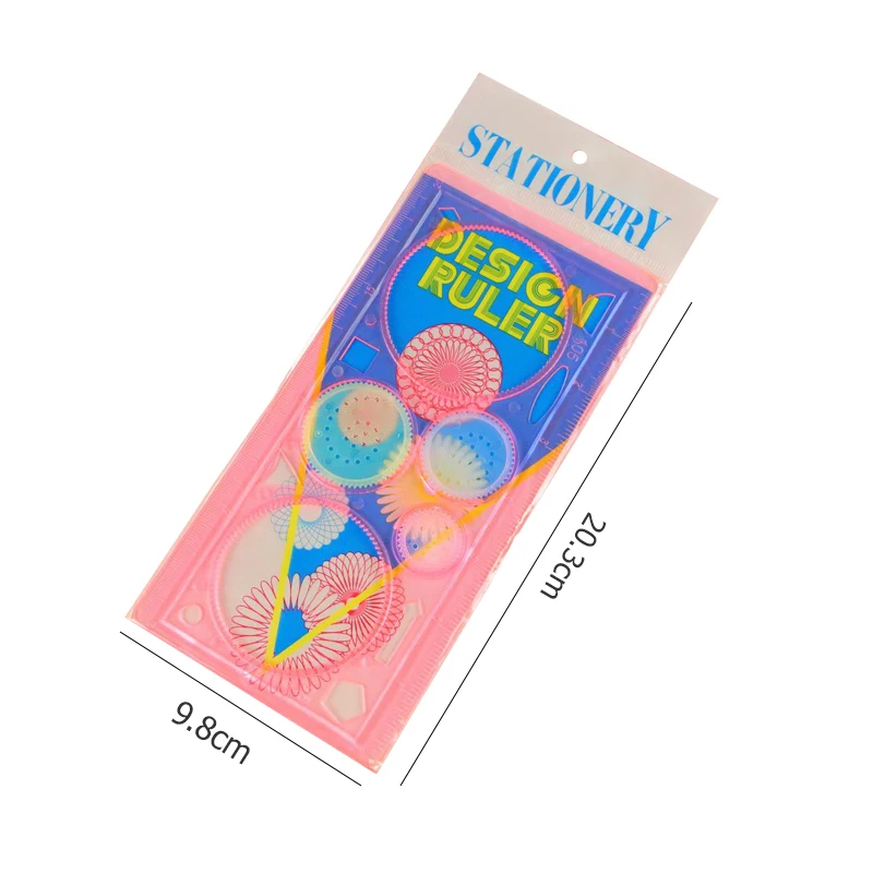 Modèles de peinture spirographe stylo à bille jouets de dessin pour enfants Puzzle art outil de bricolage multifonctionnel règle d'anniversaire TMZ: Black