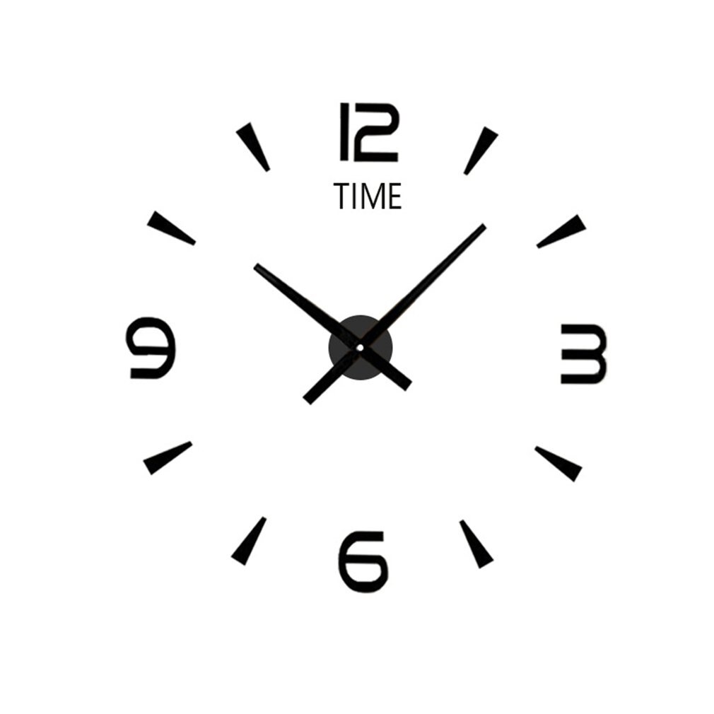 Wandklok Moderne Grote 3D Wandklok Spiegel Oppervlak Lijm Grote Diy Klok Voor Thuis Woonkamer Slaapkamer Kantoor Decoratie