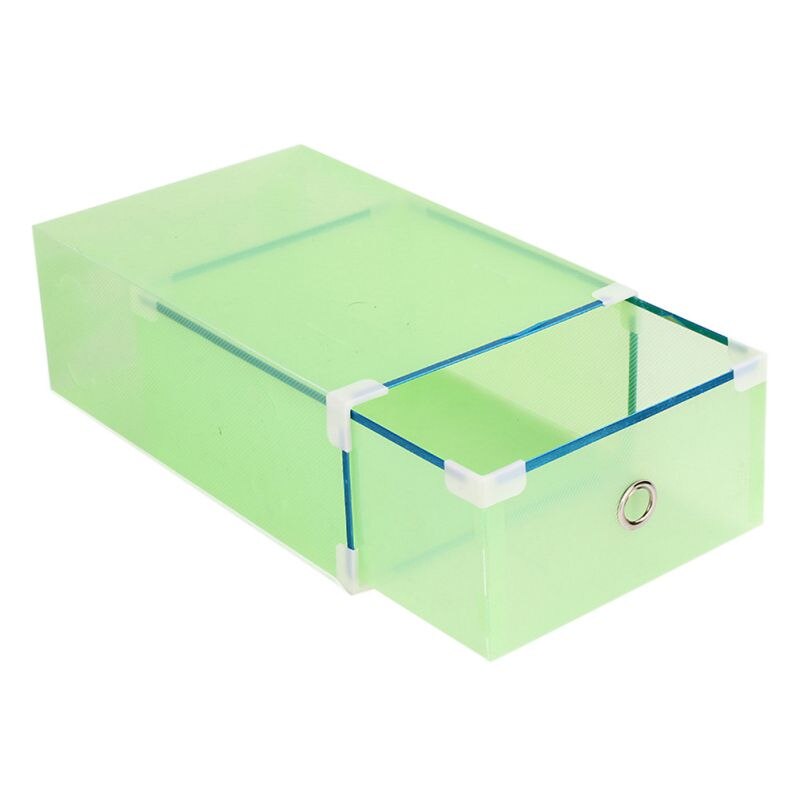 Rectangle Organizer Shoe Box Clear Stackable Home Space Saving Storage Container Plastic Foldable Shoe Drawer: G