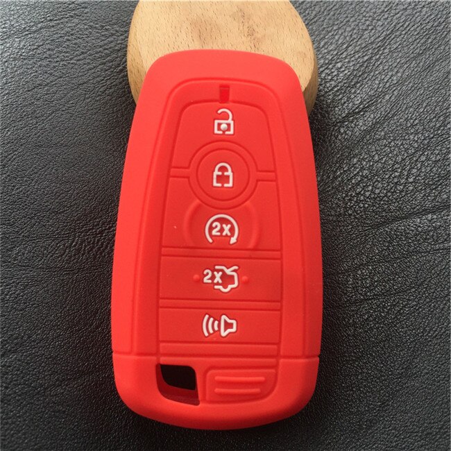 Silicone Car Key Case Cover for Ford Fusion Mustang Explorer F150 F250 F350 EcoSport Edge S-MAX Ranger Lincoln Mondeo: Red