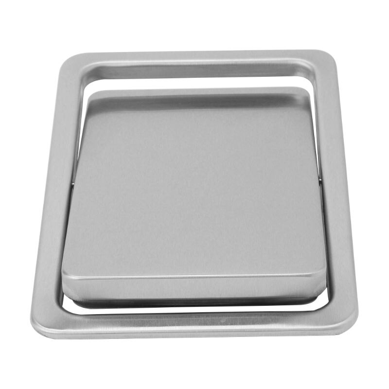 Stainless Steel Flush Recessed Built-in Balance Swing Flap Lid Cover Trash Bin Garbage Can Kitchen Counter Top