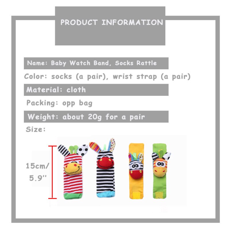 Nuovo 2 pz cartone animato giocattoli per bambini 0-12 mesi sonagli per bambini bambini neonati giocattoli morbidi peluche calzino sonaglio giocattolo polso