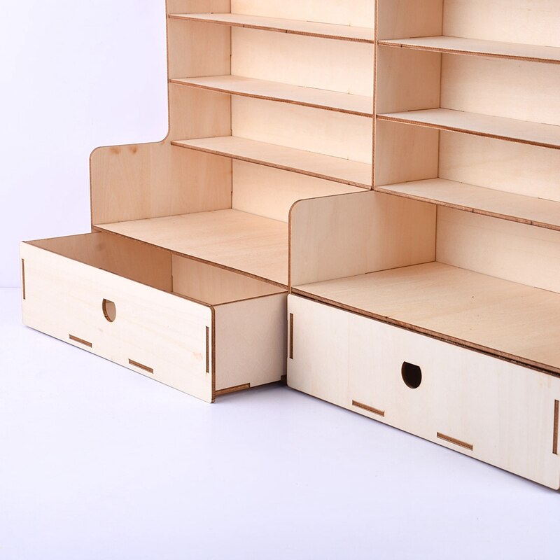 AAAJ-Wood Paint Rack Shelf Pigment Ink Bottles Organizer Storage Stand Holder with Cabinet Good Stability and Table Rack