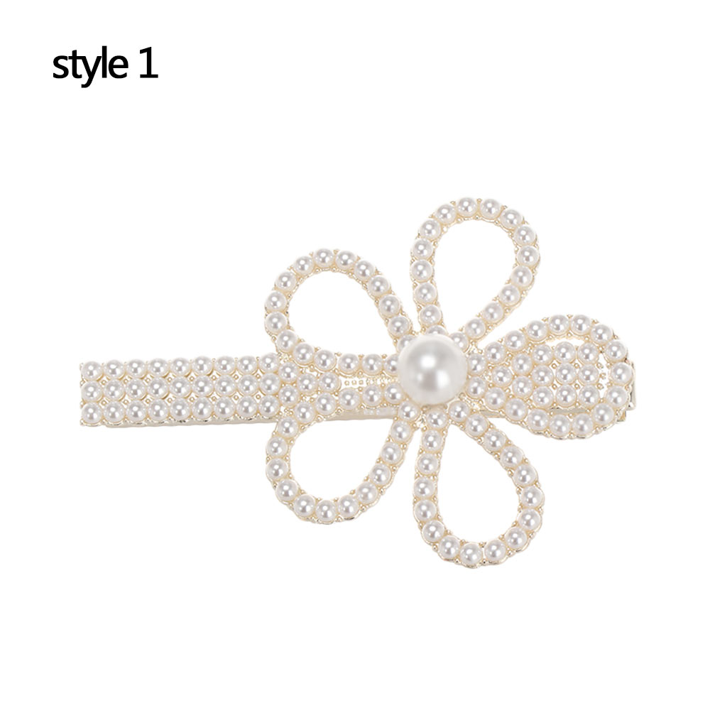 Pinza para el pelo con perlas para mujer, pasador a presión de coreano , horquilla, accesorios de peinado: 2-style1