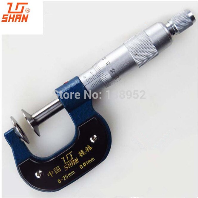 SHAN brand 0-25mm disk micrometer gear tooth micrometer Micrmetro Paper measuring pan head spiral micrometer