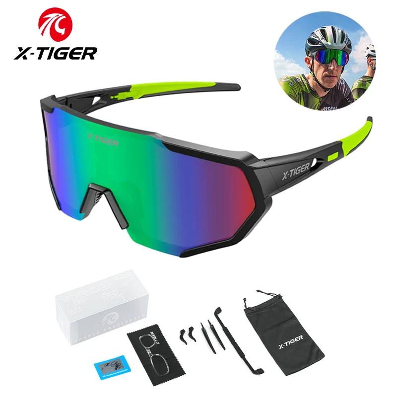 X-tiger landsvägscykel polariserade cykelglasögon  uv400 herr- och damglasögon utomhussporter landsväg mtb cykel ridglasögon solglasögon