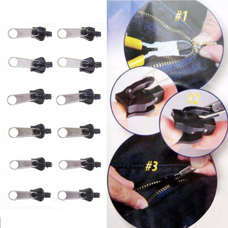12pcs/set Universal Instant Fix Zipper Repair Kit Replacement Zippers Text Teeth Zip Home Color Accessories Slider Supplies D5K7