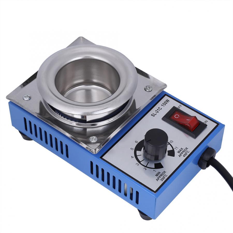 WALFRONT Solder Pot Soldering Desoldering Bath 200-450c Stainless Steel Plate 150W Electric Welding Solder Iron Pot Power Tools