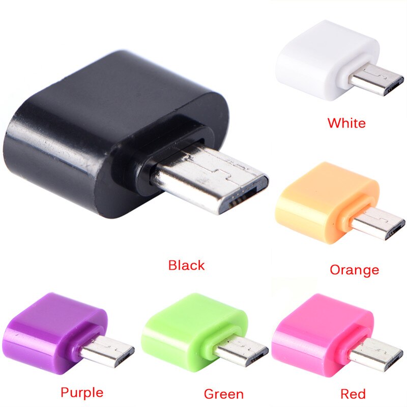 10pcs/lot Standard Micro USB To USB OTG Mini Adapter Converter Connector For Android Cell Phones Black: Random