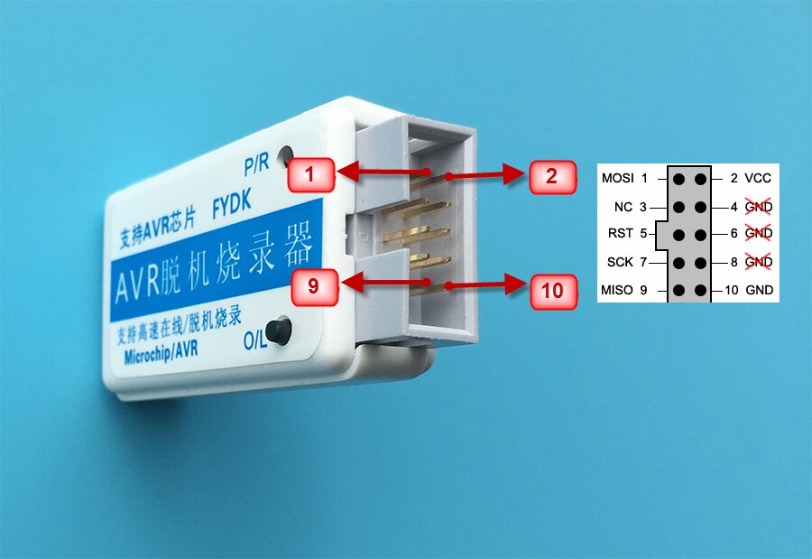 AVR Offline Downloader AVRISP Offline Downloader Offline Schrijver Offline Programmeur