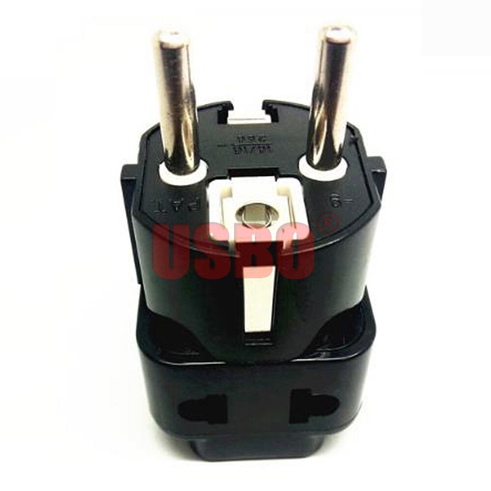 Black White 2-into-1 Europe electric plug 16A 250V German French Spain Netherlands Portugal travel adaptor plug socket convertor