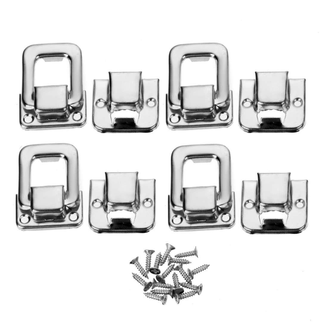 4pcs Gold/Silver Fastener Toggle Lock Latch Catch for Suitcase Case Boxes Chests Trunk Door Hasps Locks Hardware Tool