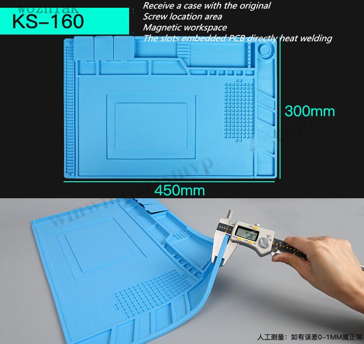 S -160 radiomagnetisk højtemperaturbestandig silikone antistatisk mat gummipakning mobil computer reparationsisolering pad: Ks -160