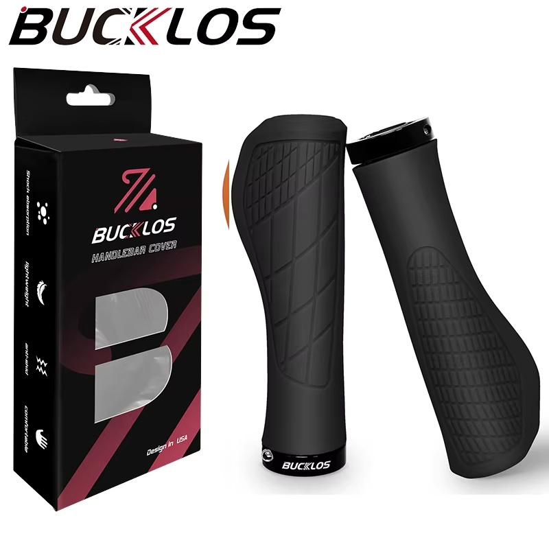 BUCKLOS Bicycle Handlebar Grip Ruber Bike Handle Bar Grips Shock Absorbing Lockable MTB Cuffs Cycling Accessories: WHITE