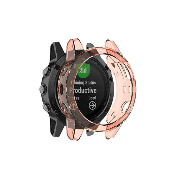 Suave Ultra-Delgado cristal claro TPU Protector cubierta para Garmin Fenix 5 5S 5X GPS Smart watch accesorios Fenix5 carcasas: Orange / For Garmin Fenix 5X