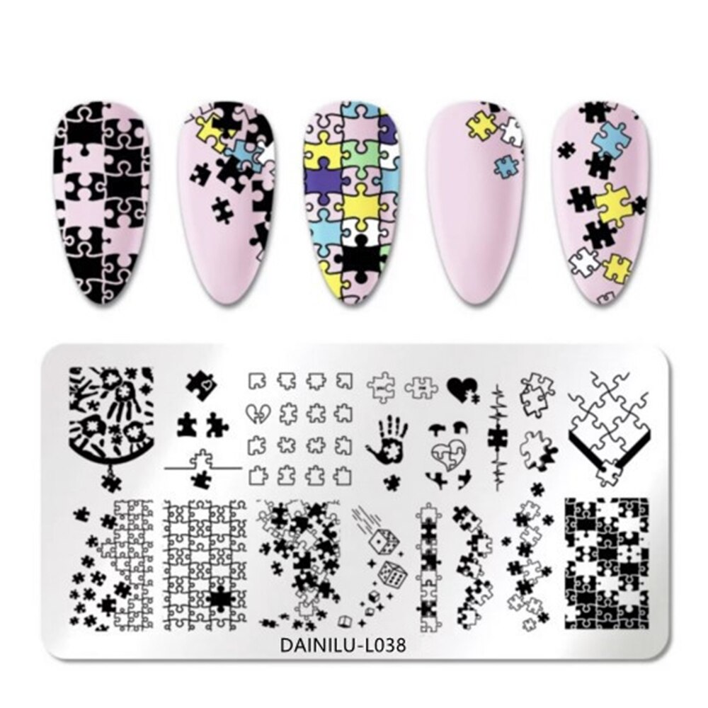 Geometrische Patroon Nagel Stempelen Plaat Nail Art Image Tekening Platen Stamper Schilderen Tool Rvs Dieren Foto &#39;S: 2