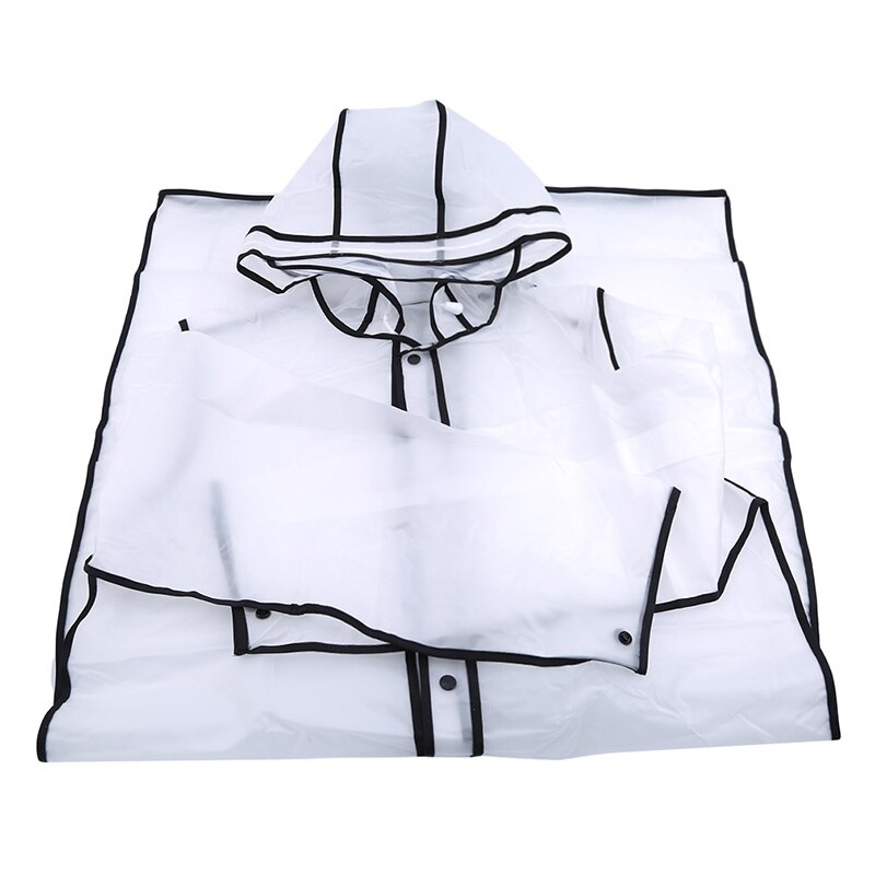 1 PC Portable Waterproof Man Woman Rain Gear EVA Raincoat Wrapping Edge Transparent Rainwear Adult Outdoor Accessories