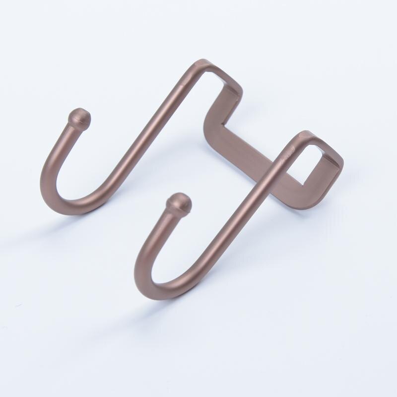 Aluminium wand na wandhaak haak s-type dragende wand hangende keuken badkamer deurhaak gratis haakpons: Koffiekleur een prijs