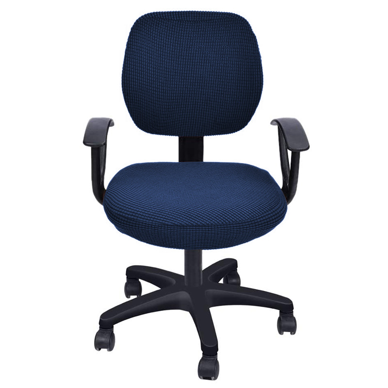 3 arten Material Büro Stuhl Abdeckung strecken Computer Stuhl Abdeckung Schreibtisch Stuhl Sitz und Zurück Abdeckungen Universal-: Typ 3 Marine Blau