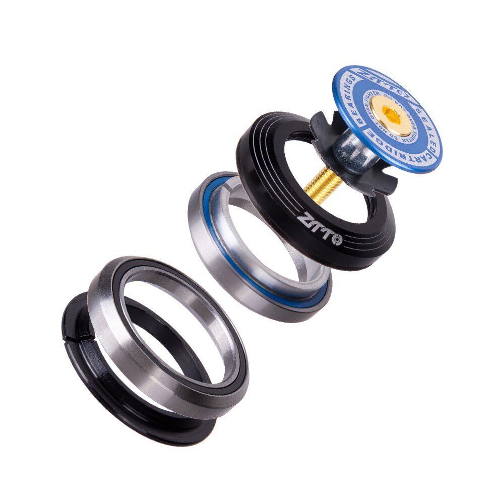ZTTO Bicycle Internal Headset 44mm MTB Threadless Sealed Bearing 45 Degree ZS44 ZS56 Tapered Straight Fork Steerer: Blue