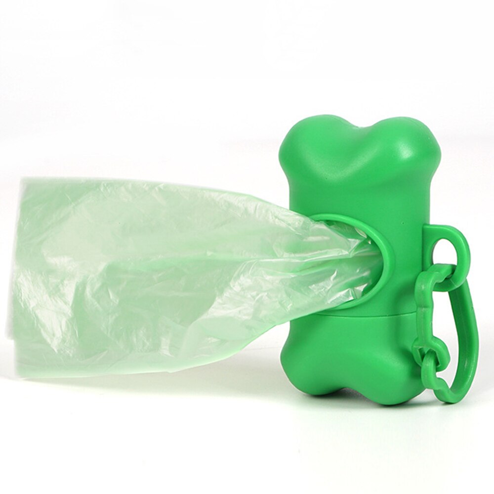 1x Pet Dog Bone Shape Waste Poo Garbage Dispenser Clean Up Bag Holder Case
