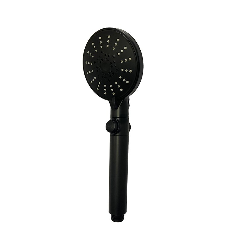 Water Saving Shower Head Black Adjustable High Pressure Shower One-key Stop Water Massage Shower Head For Bathroom: B