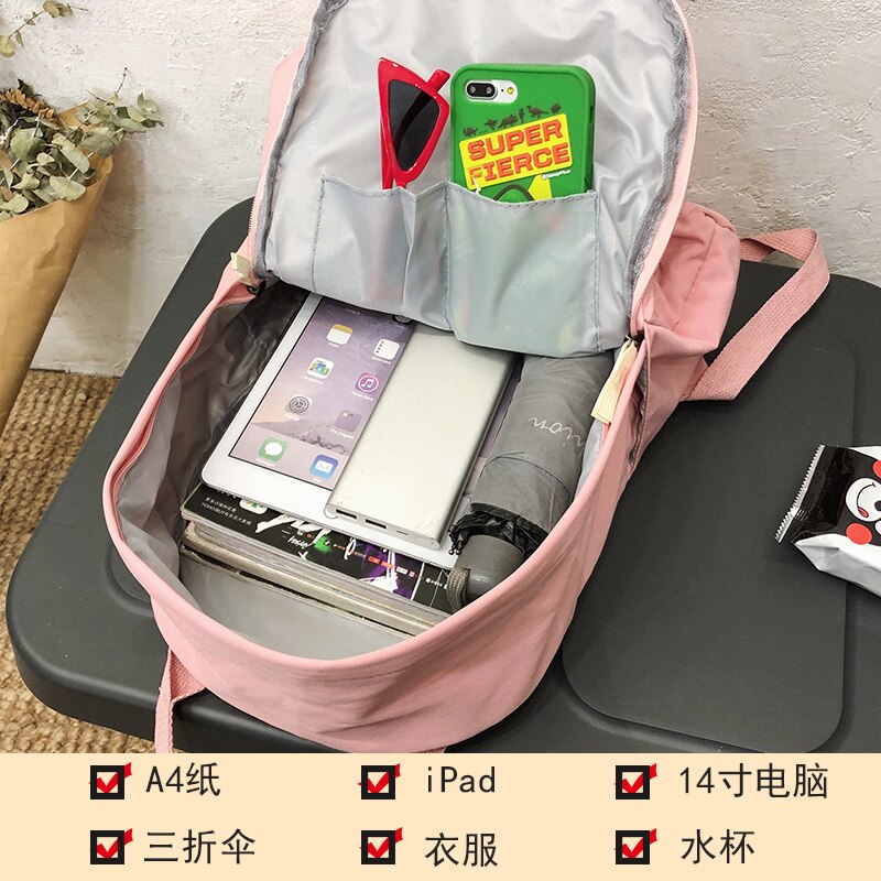 Girl Heart Ins Super Fire Girl Schoolbag Fifth And Sixth Grade With Simple Schoolbag Korean Version Harajuku Ulzzang Backpack