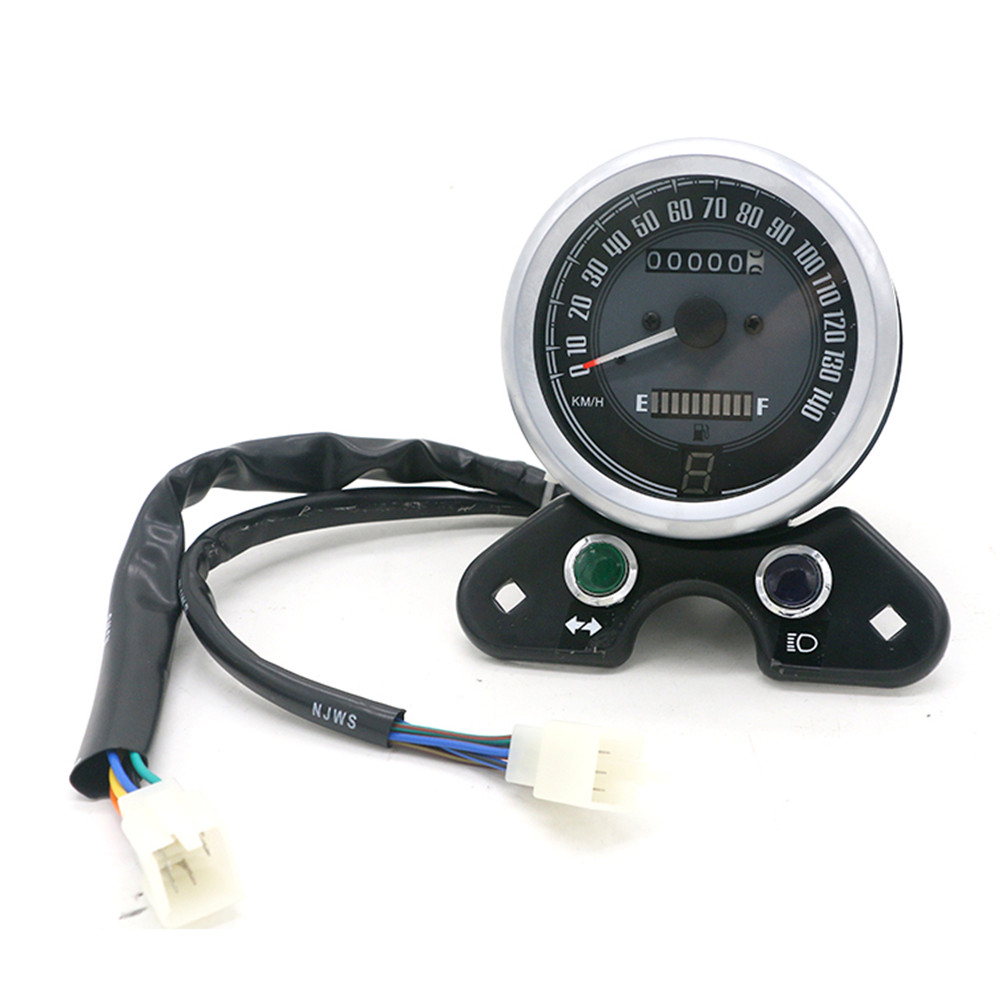 LED Digital Retro Motorcycle Speedometer with USB phone charger Odometer Speed Fuel Gauge Turn Light Indicator For CG125 GN125