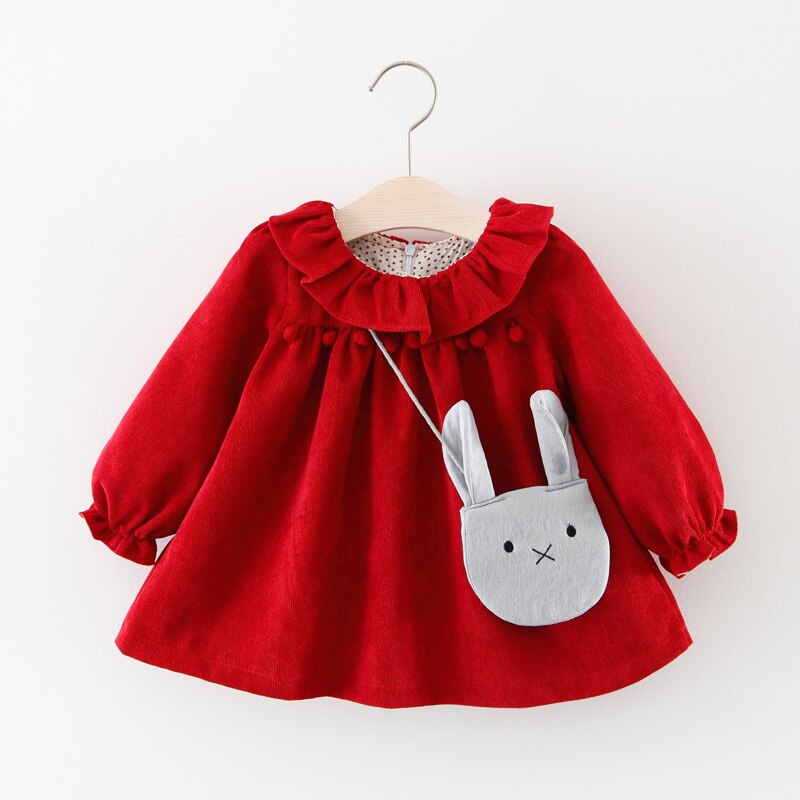 Melario Baby Meisje Winter Kleding Leuke Fleece Bontjas Bovenkleding Mantel Cartoon Kinderen Jas Jas Kinderen Kleding: AH3045red