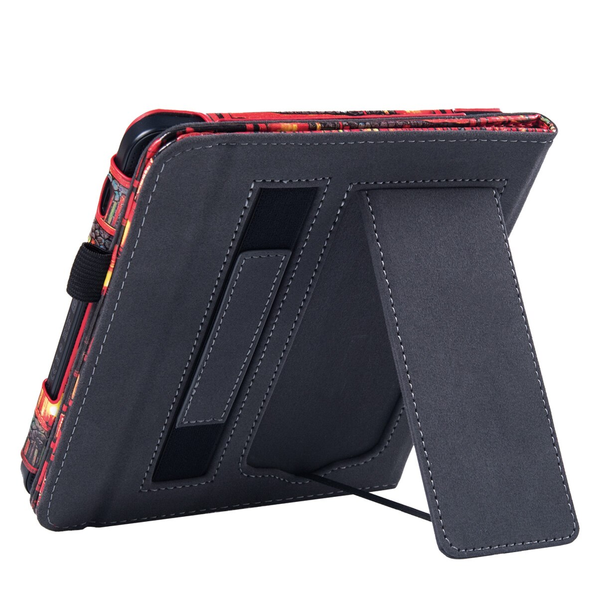 Stand Case voor Kobo Libra 2 eReader uitgebracht, model N418) - Premium PU-lederen hoes met draagriem/Auto Sleep/Wake