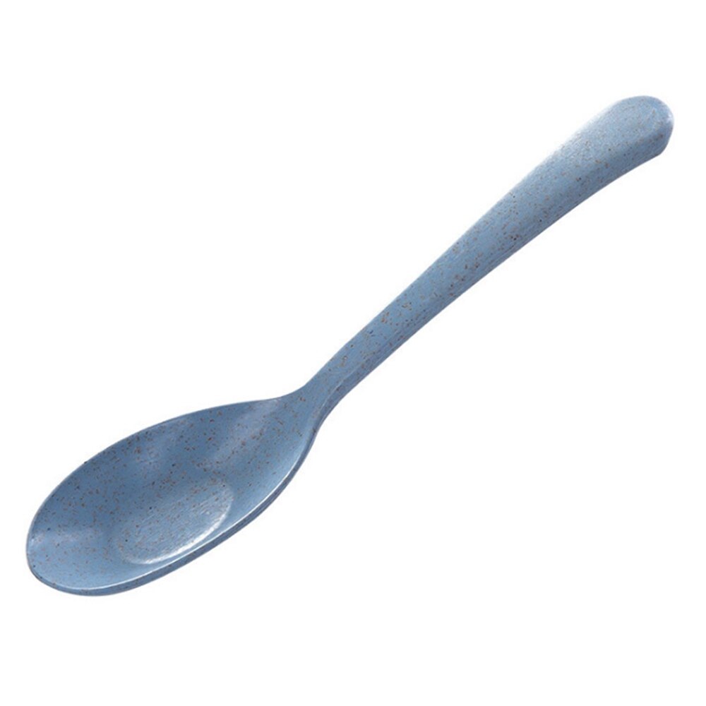 1PC Popular Wheat Straw Soup Spoon Long Handle Kids Soup Spoon Portable Tableware Eco Friendly Flatware Kitchen Tool: blue