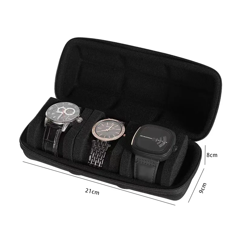 Organizador de caja de reloj para hombres o mujeres, estuche de viaje para relojes, soporte de exhibición portátil para relojes de pulsera y relojes inteligentes