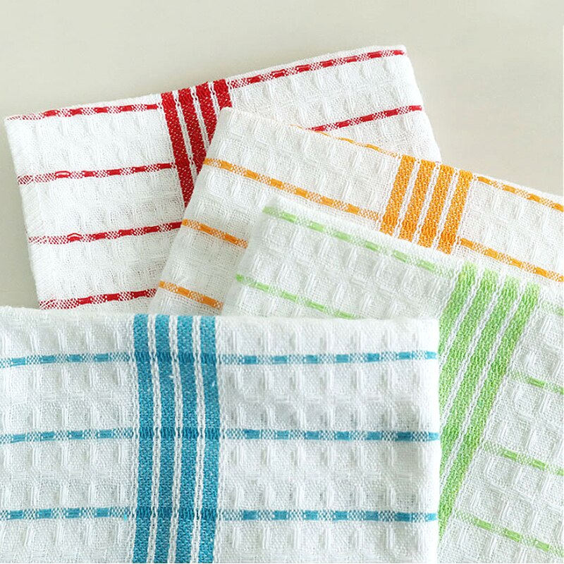 3 stk bomull vaffel skuresvamp absorberende fille husholdning kjøkken rengjøringsklut oppvask vaskehåndklær myk mikrofiber tørkestøv: misligholde tittel