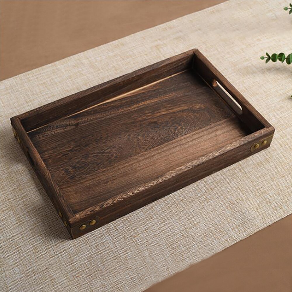 1 Piece Retro Wooden Pallet Rectangular Storage Trays Hotel Dessert Dinner Tea Food Tableware Serving Tray Home Kitchen Tool
