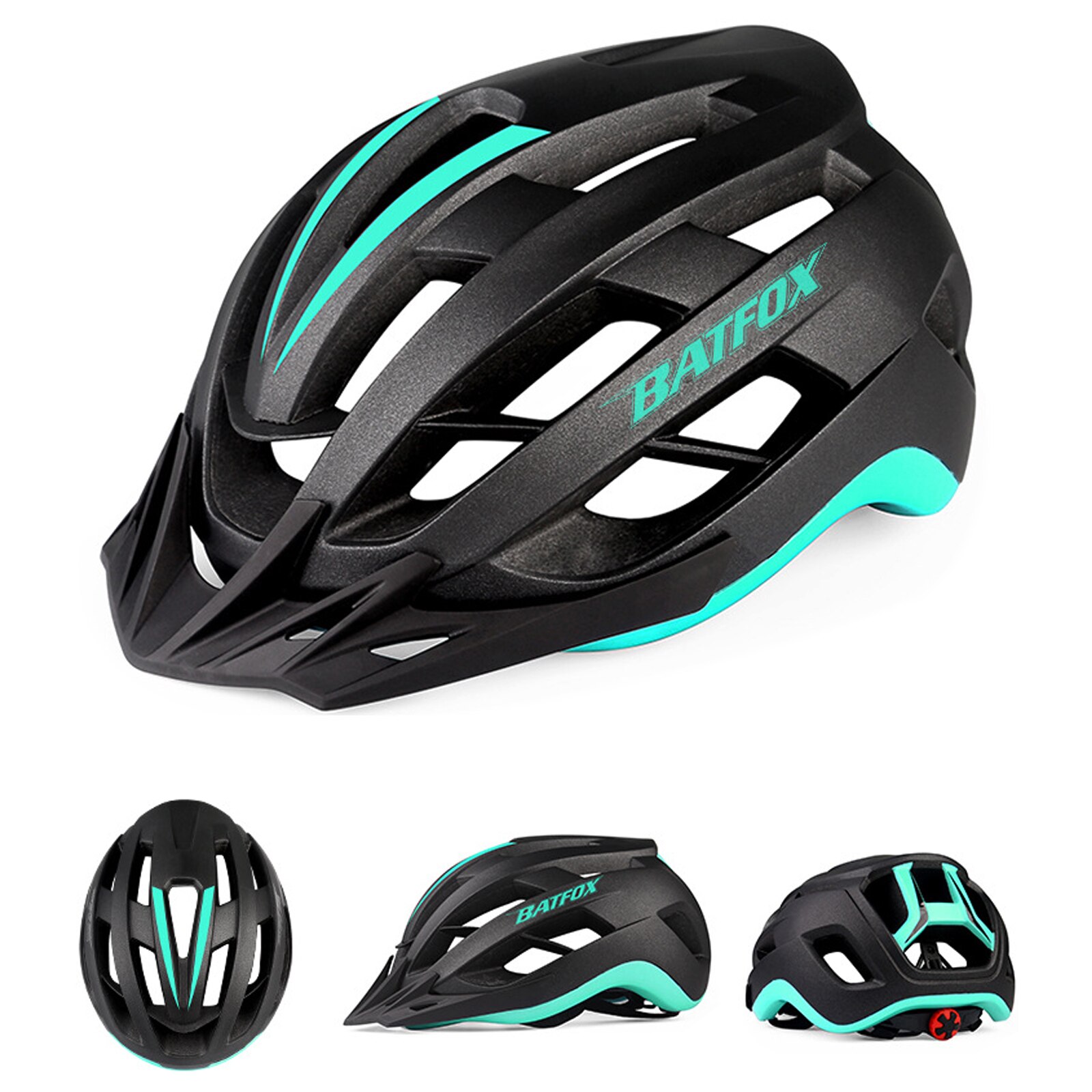Fietshelm Lichtgewicht Verstelbare Helm Mountain Racefiets Helm Met Afneembare Zonneklep Quick-Release Unisex: Blue Black