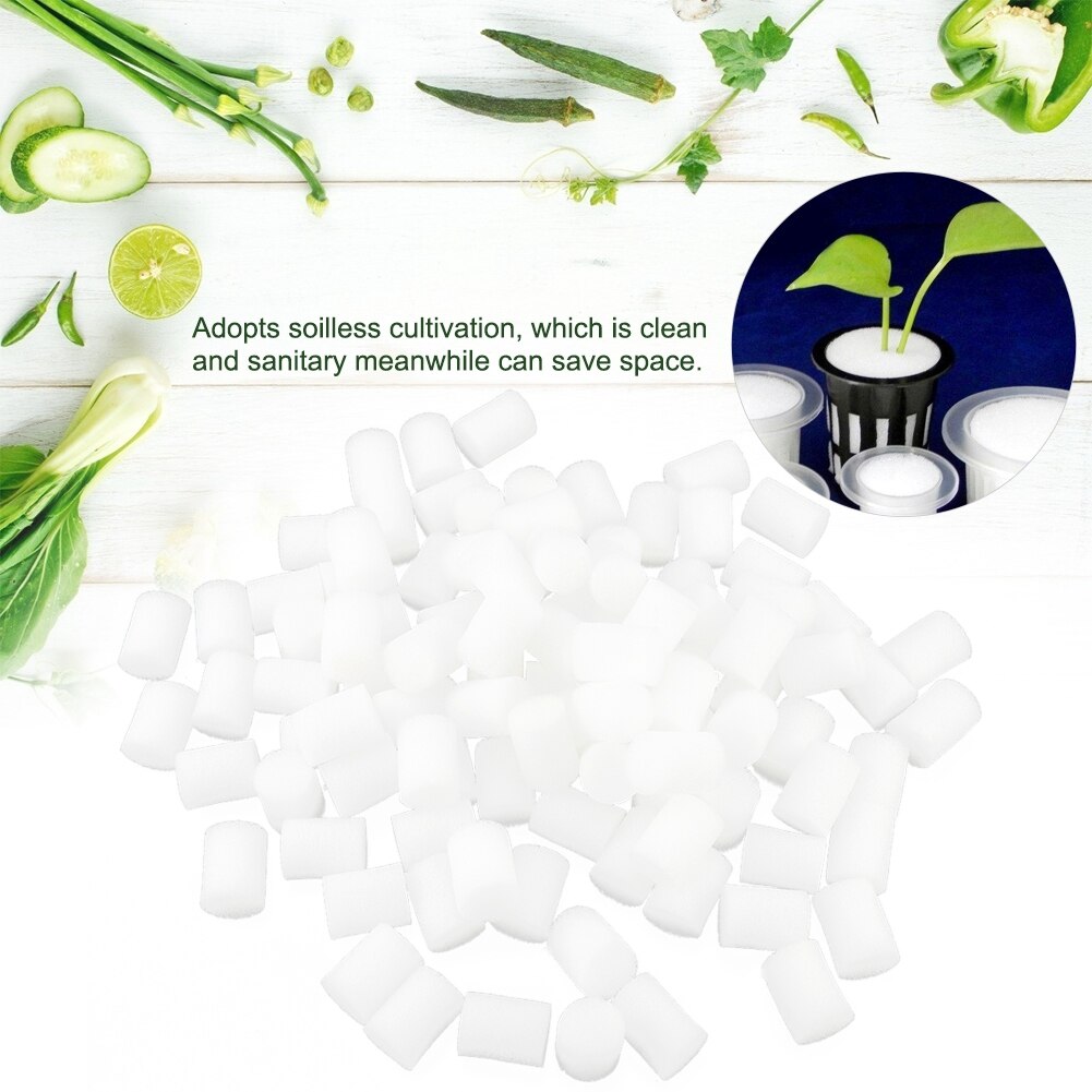 100 Pcs/Set Hydroponic Sponge Planting Gardening Tool Seedling Vegetable Cultivation Sponges Greenhouse 19mmX25mm