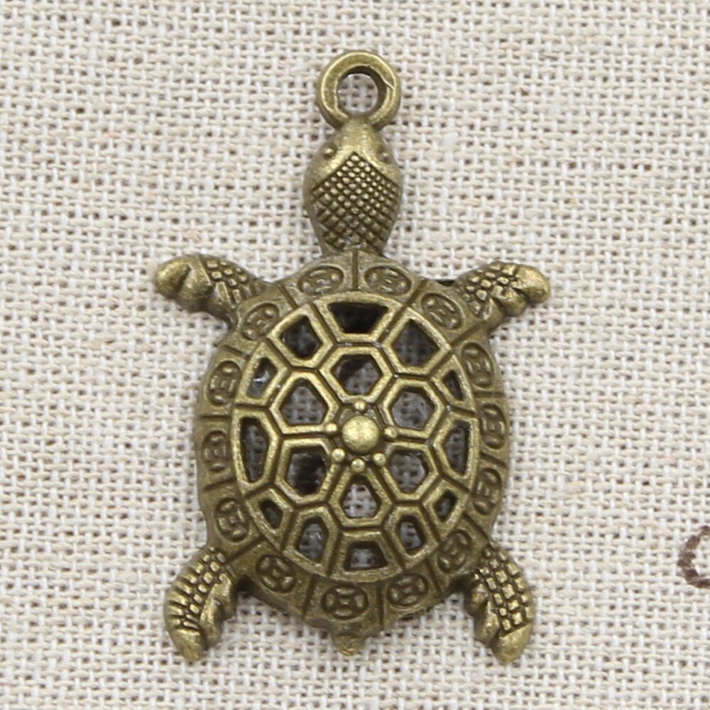 8 pièces breloques creuse tortue tortue mer 38x25mm Antique Bronze argent couleur plaqué pendentifs faisant bricolage à la main tibétain bijoux: Bronze antique plaqué