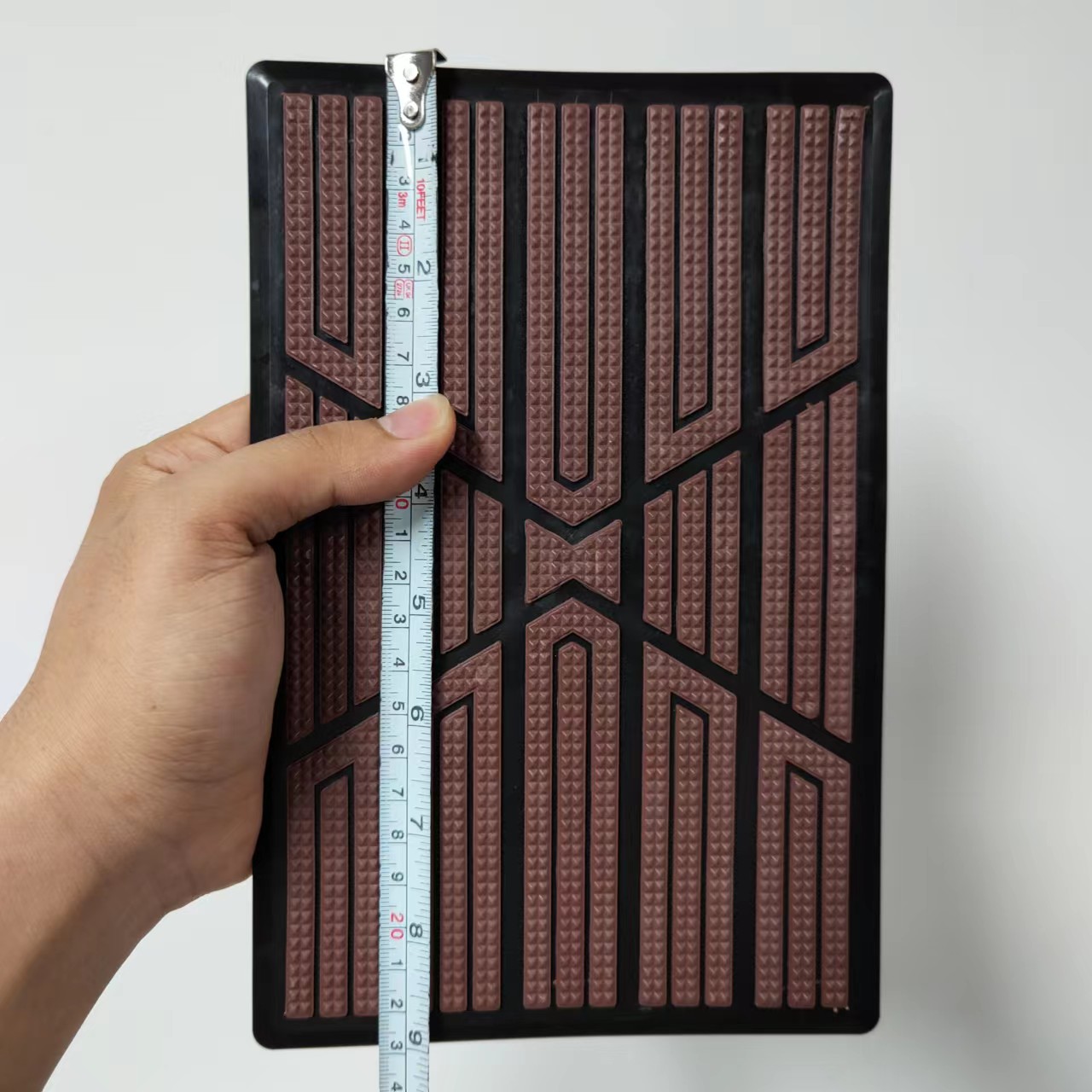 23x15 cm Universele Auto Vloer Tapijt Pad Hak Voet Mat Pedaal Patch Cover Auto Mat Anti-slip Pedaal Bruine Vloermat