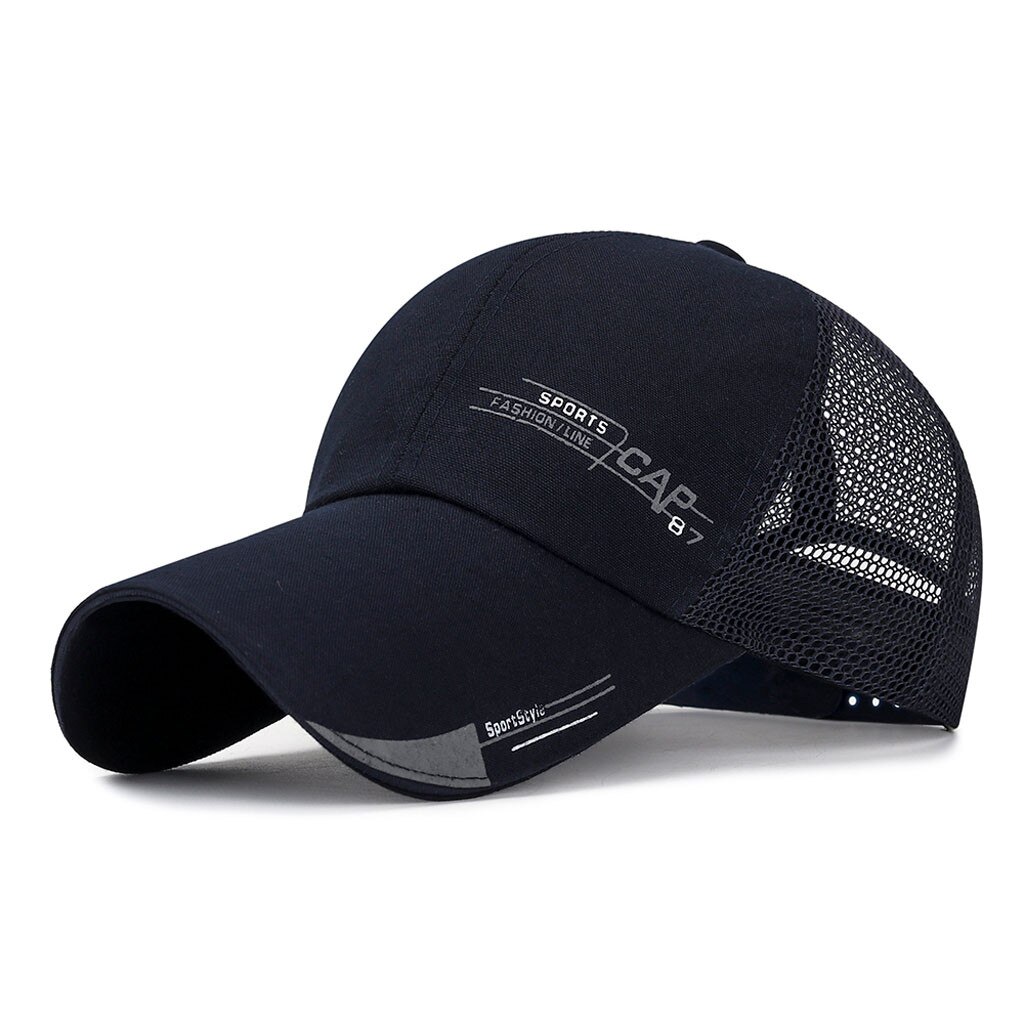 Unisexe femmes hommes maille casquette de Baseball réglable camionneur en plein air Sport Hip-hop chapeau hommes casquette en plein air soleil chapeau soutien # T2: Navy 