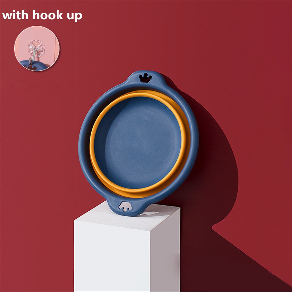 Multi-purpose Folding Wash Basin Portable Hanging Foldable Dish Travel Camping Picnic Cleaning Tools Bathroom Kitchen Basins: Blue S